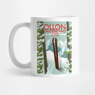 Ollon, Switzerland Ski poster Mug